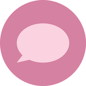 A Pink And Black Circle With A White Speech Bubble PNG