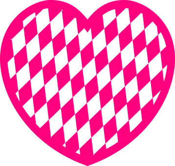 A Pink And Black Heart With Black Squares PNG