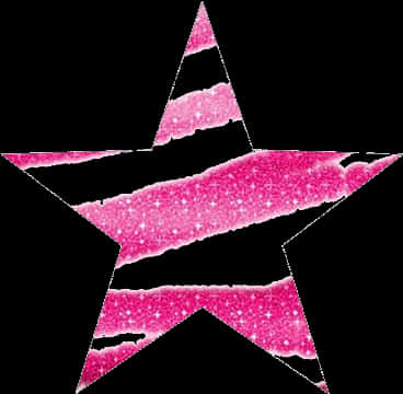 A Pink And Black Star PNG