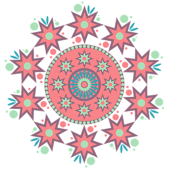A Pink And Blue Circular Design PNG