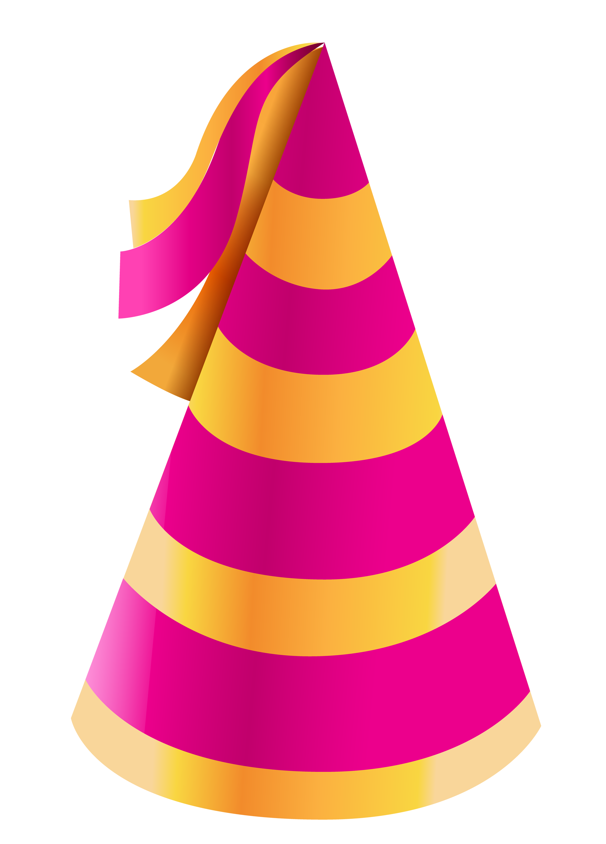 A Pink And Yellow Striped Party Hat