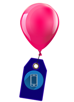 A Pink Balloon With A Blue Tag PNG