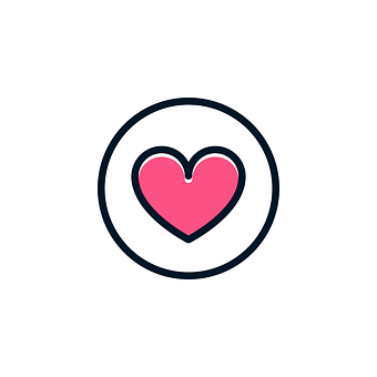 A Pink Heart In A Circle PNG