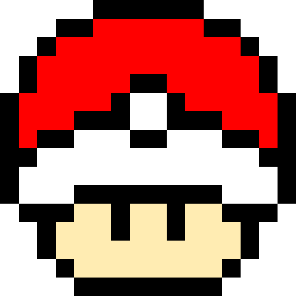 A Pixel Art Of A Mushroom