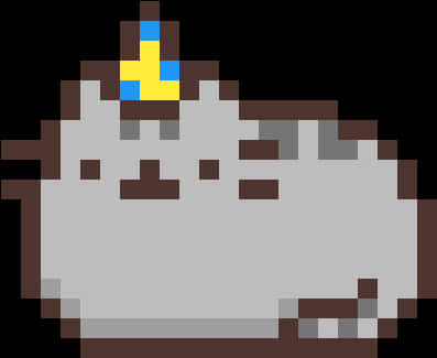 A Pixelated Cat With A Horn PNG