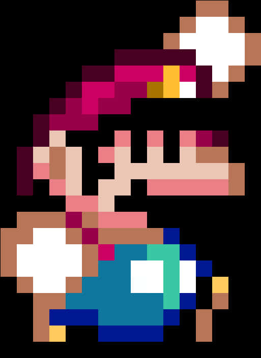 A Pixelated Video Game Character PNG