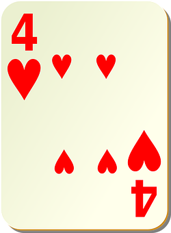 A Playing Card With Red Hearts PNG