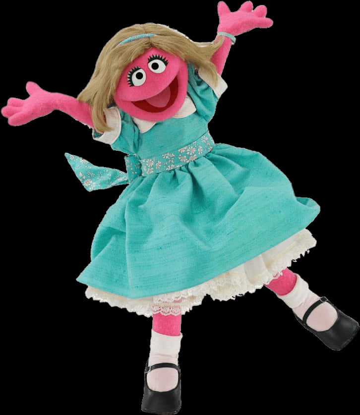 A Puppet In A Blue Dress PNG