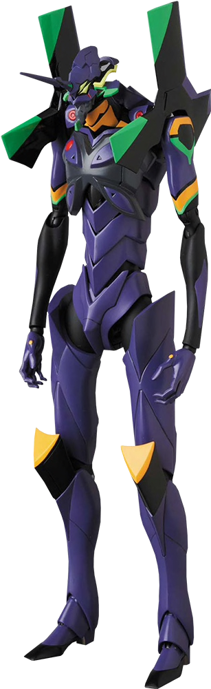 A Purple And Black Robot Figure