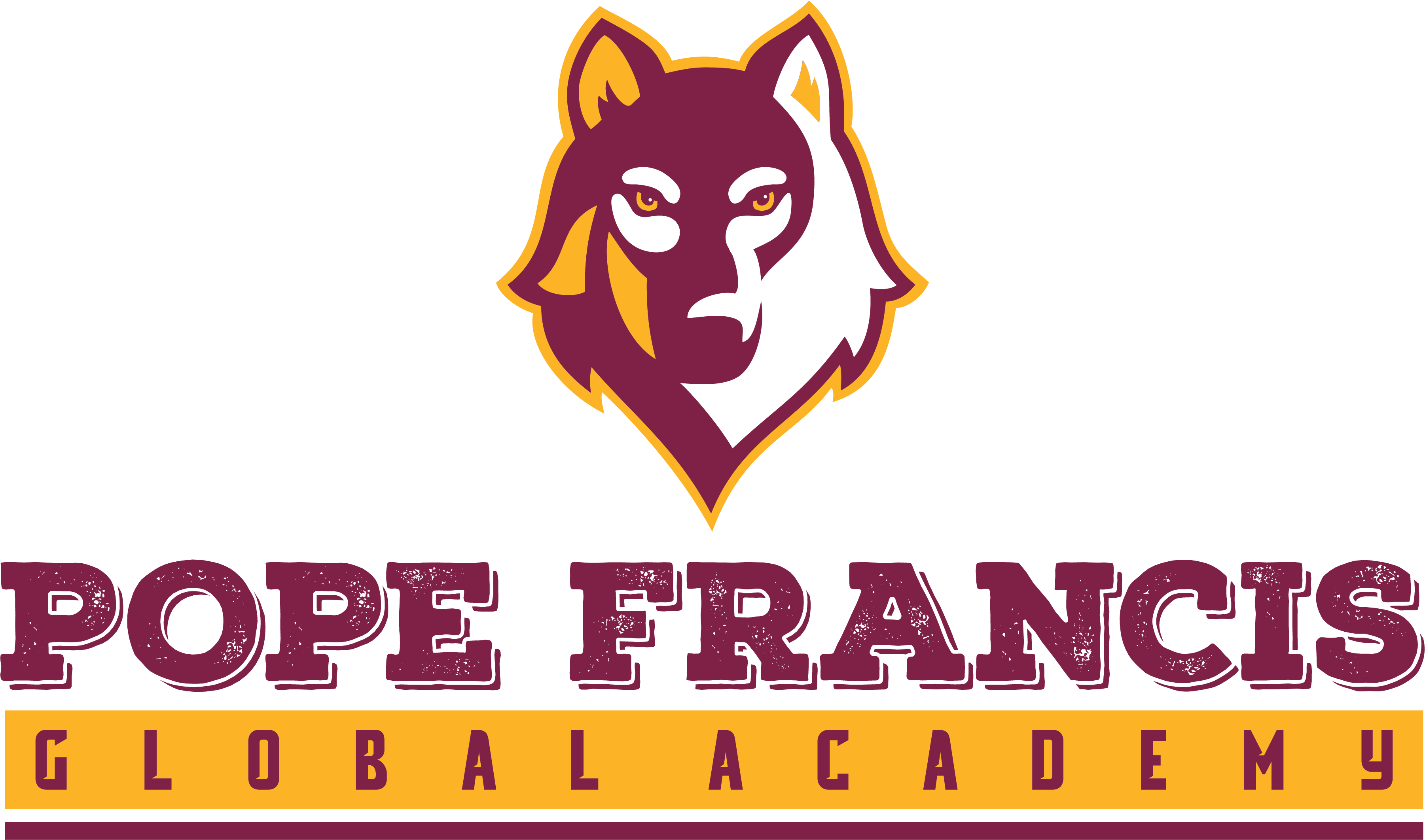 A Purple And White Wolf Head With Yellow Text PNG