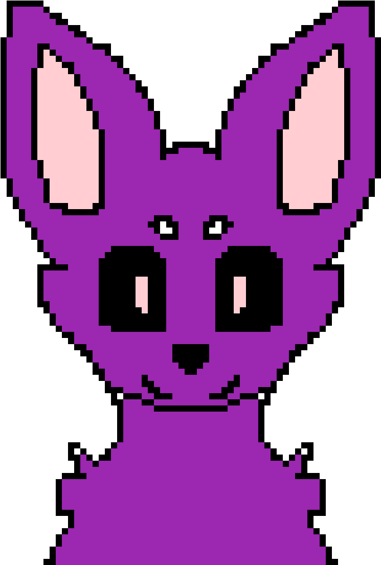 A Purple Cartoon Animal With Large Ears PNG