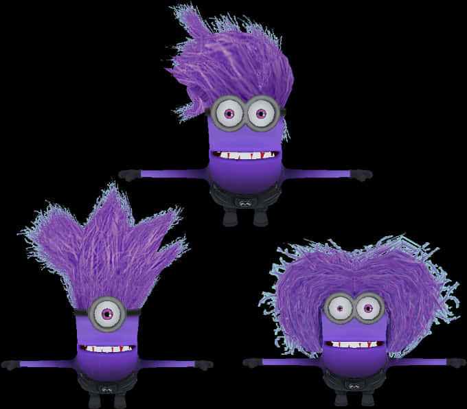 A Purple Cartoon Character With Purple Hair PNG