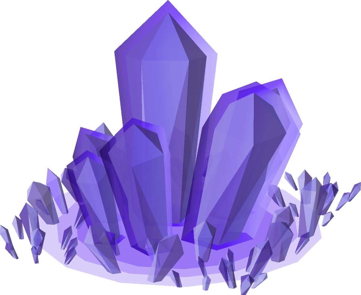 A Purple Crystal Cluster With Black Background