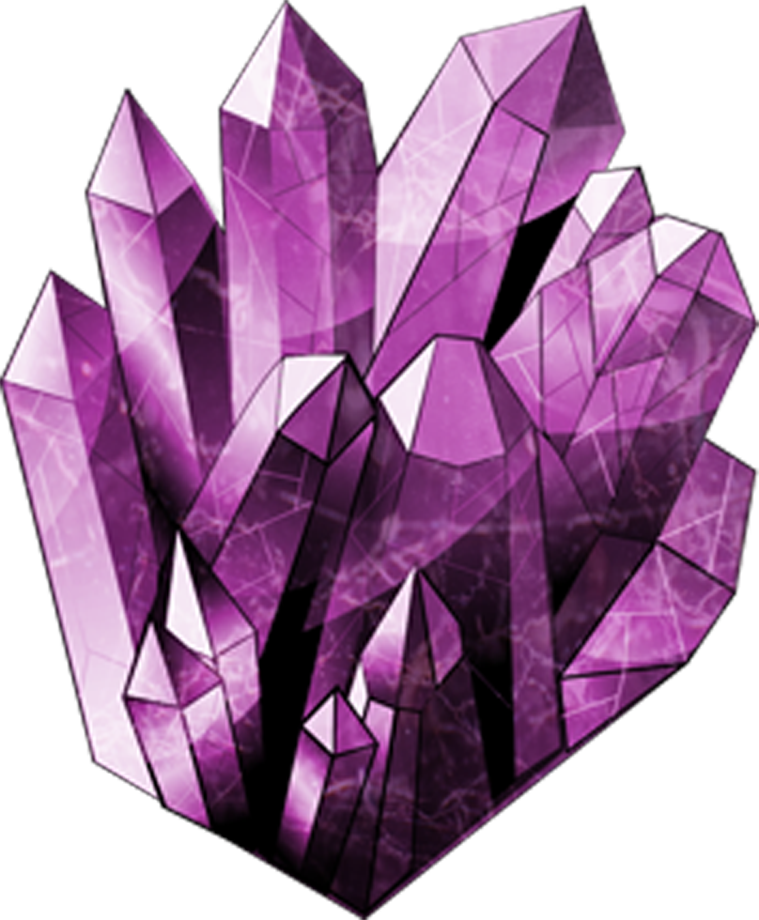 A Purple Crystal Cluster With White Specks PNG