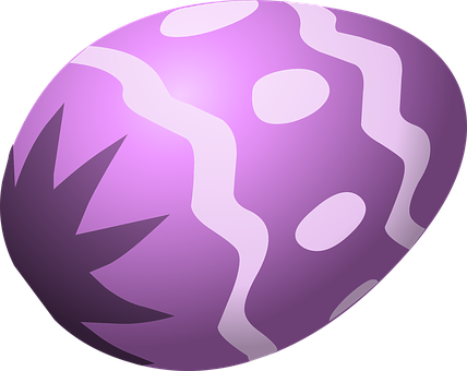 A Purple Egg With White Lines PNG