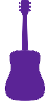 A Purple Guitar On A Black Background PNG
