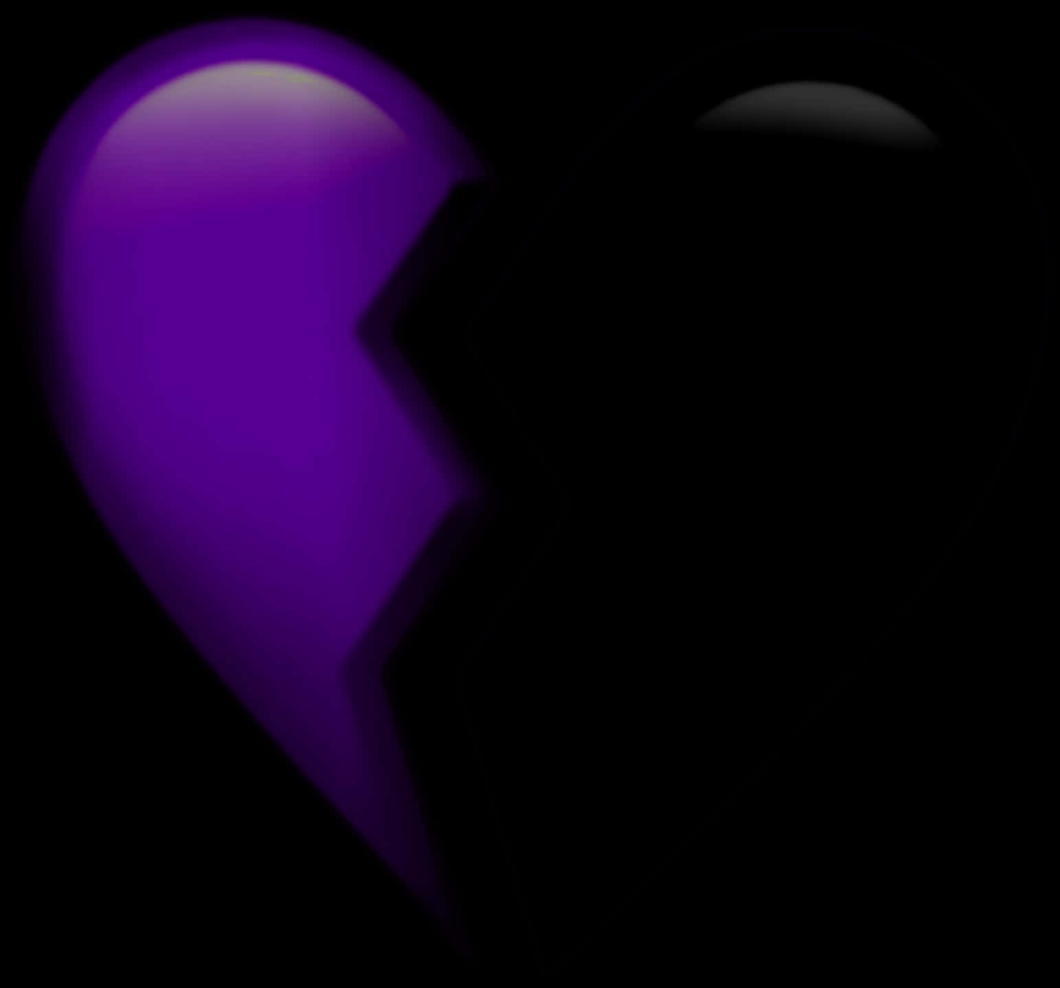 A Purple Heart With A Black Background PNG