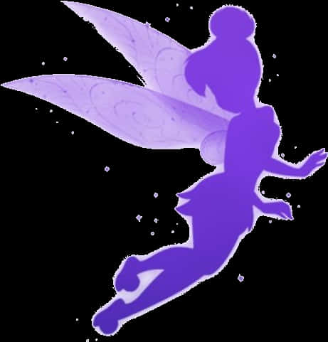 A Purple Silhouette Of A Fairy PNG