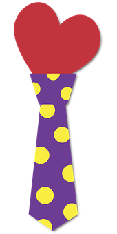 A Purple Tie With Yellow Dots PNG