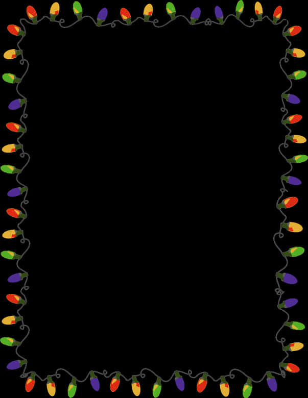 A Rectangular Frame Of Colorful Lights PNG