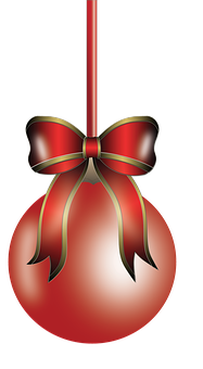 A Red And Gold Christmas Ornament PNG
