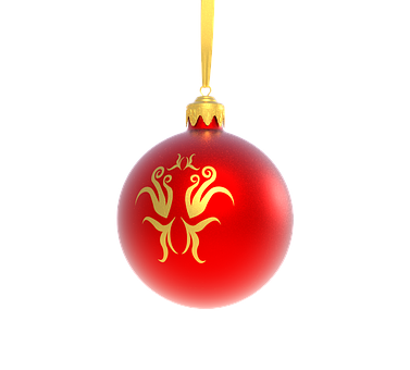 A Red And Gold Christmas Ornament PNG