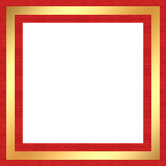 A Red And Gold Frame PNG