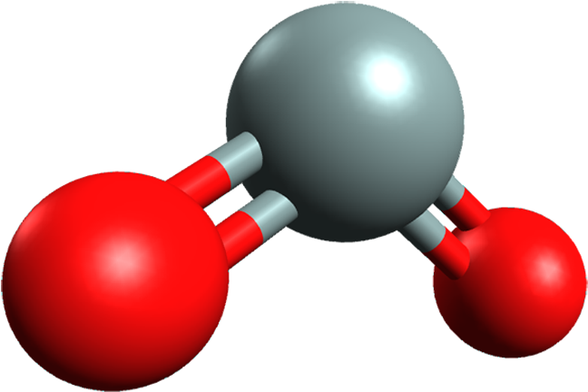 A Red And Grey Molecule Model