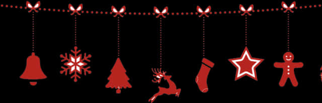 A Red And White Christmas Ornaments PNG