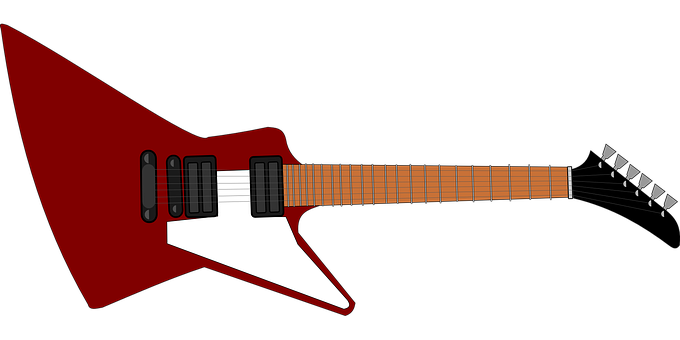 A Red And White Electric Guitar