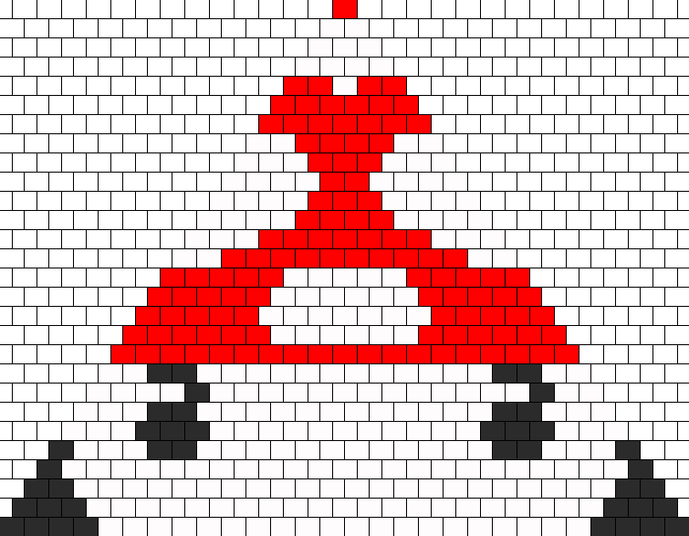 A Red And White Triangle With Black Dots PNG