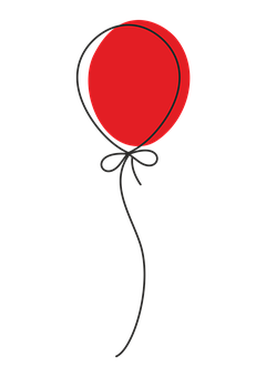 A Red Balloon With A Black Background PNG