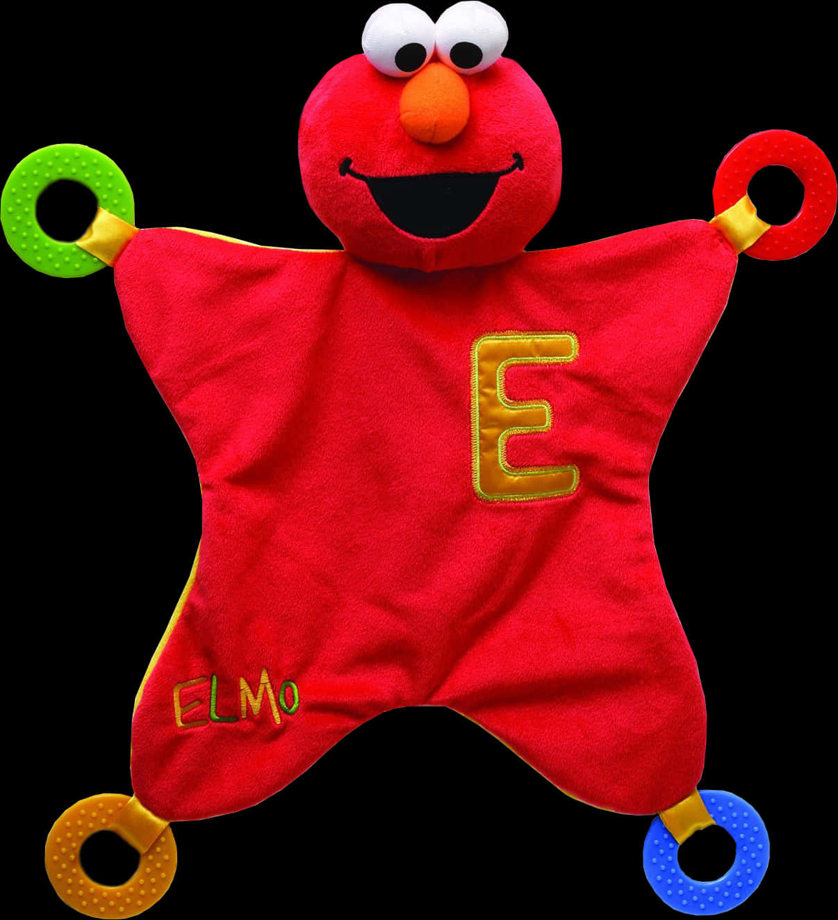 A Red Blanket With A Face And Letters On It PNG
