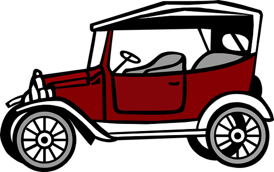 A Red Car With White Trim PNG
