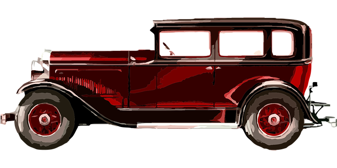 A Red Car With White Wheels PNG