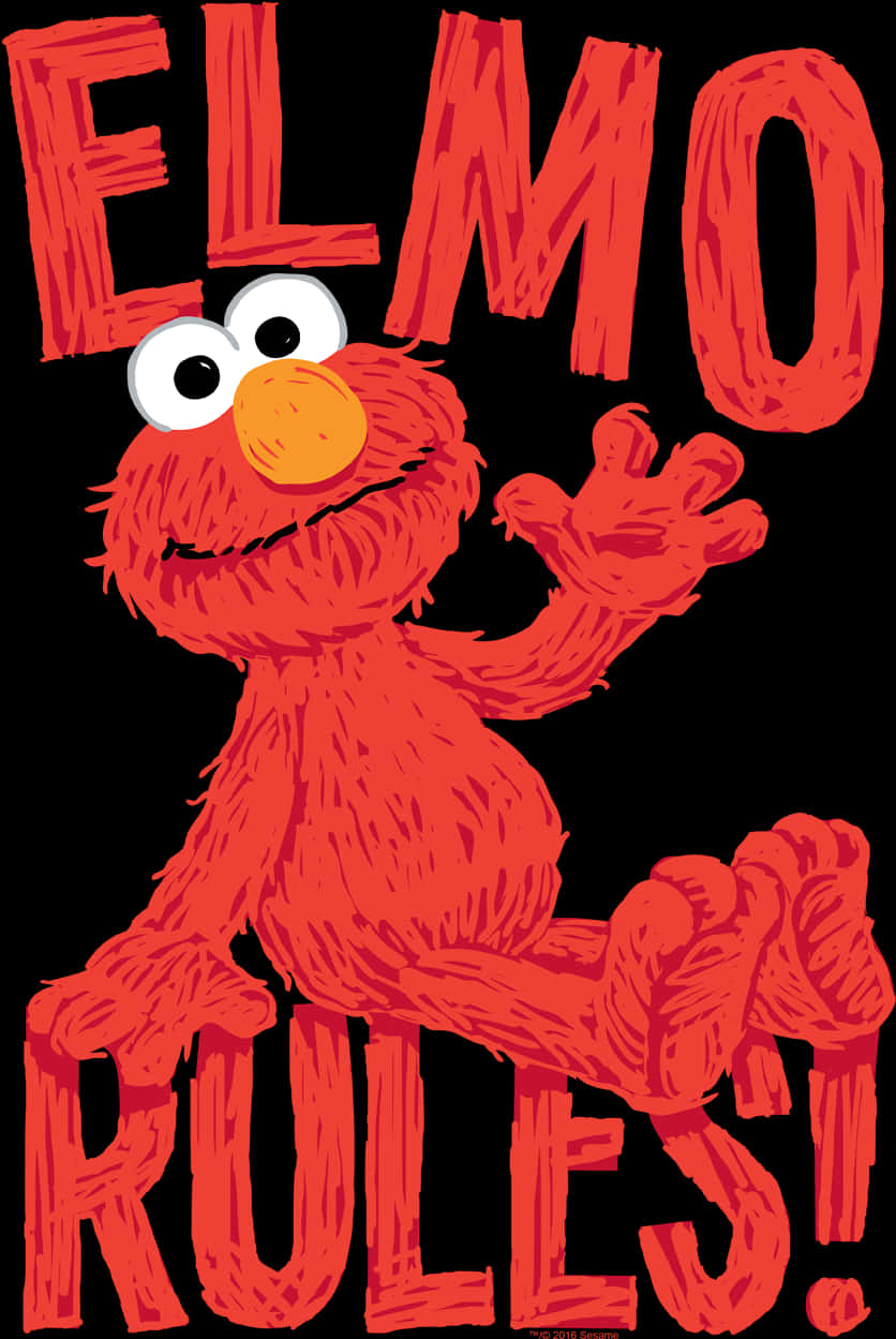 A Red Cartoon Character With Text PNG