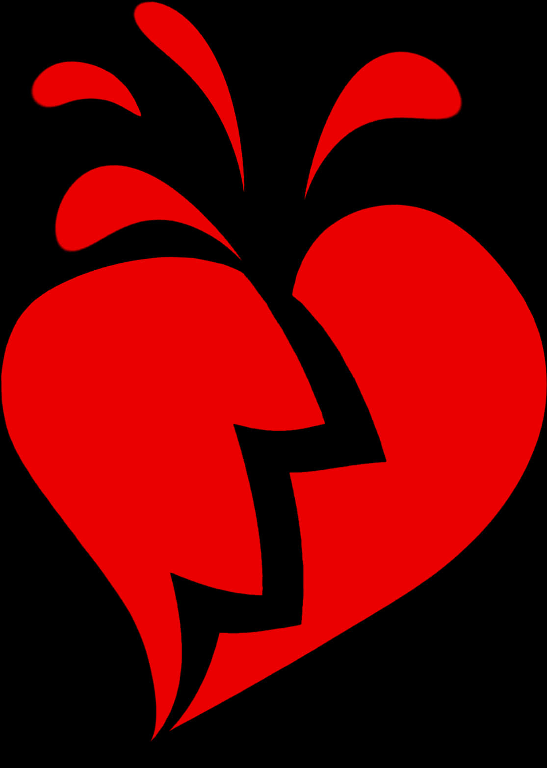 A Red Heart With A Broken Heart