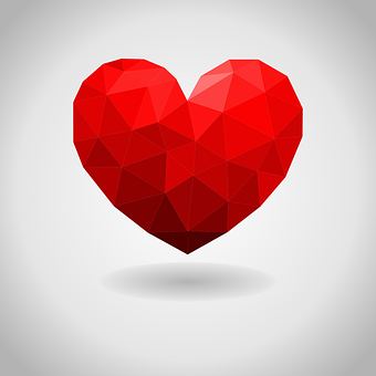 A Red Heart With A Shadow PNG