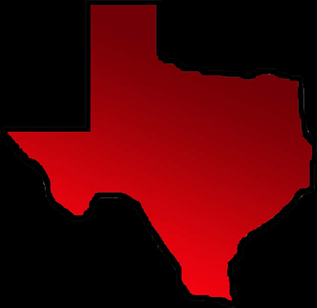 A Red Outline Of The State Of Texas