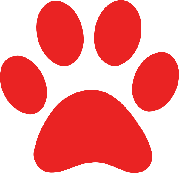 A Red Paw Print On A Black Background