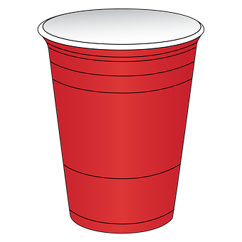 A Red Plastic Cup With A White Lid