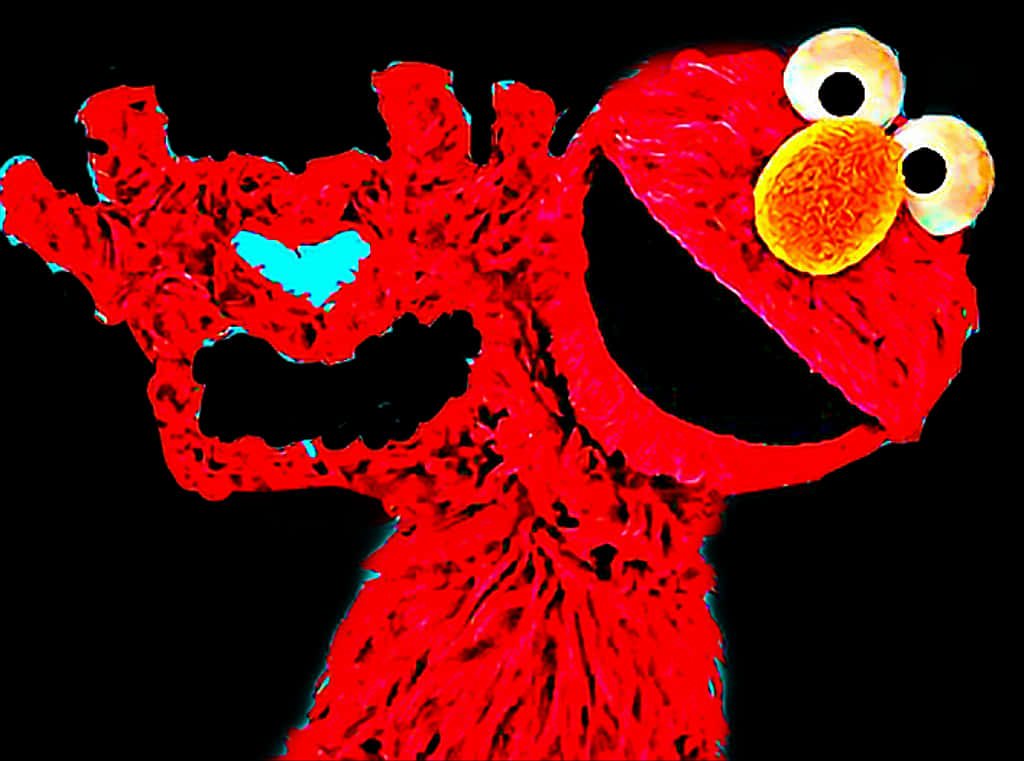 A Red Puppet With A Black Background