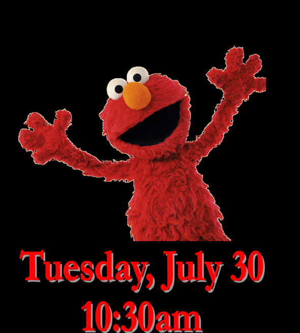 A Red Puppet With Arms Up PNG