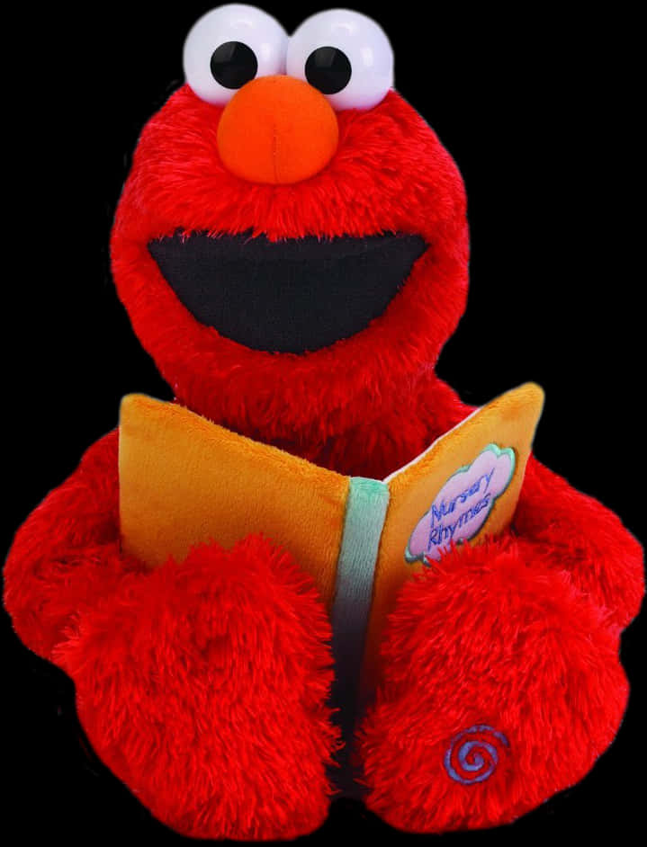 A Red Stuffed Animal Holding A Book PNG