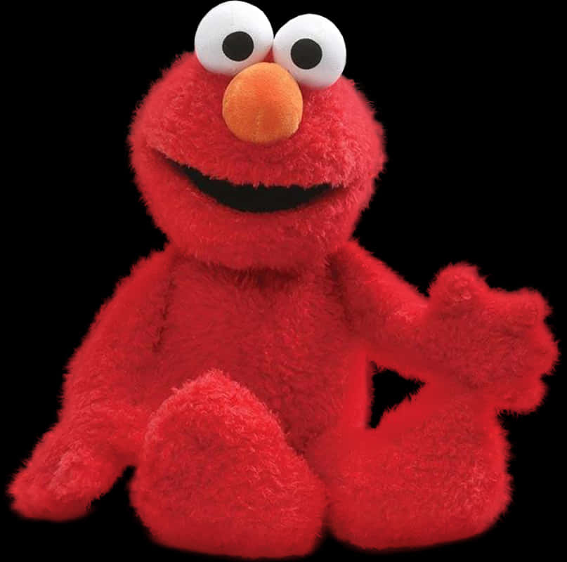 A Red Stuffed Animal With Big Eyes PNG