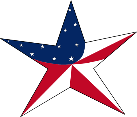 A Red White And Blue Star PNG
