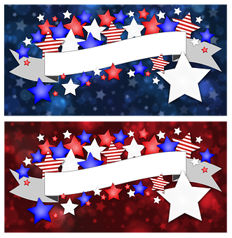 A Red White And Blue Stars And A Banner PNG