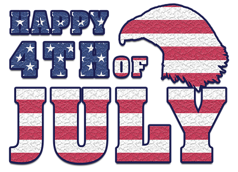 A Red White And Blue Text With Stars And Stripes PNG