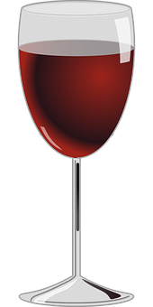 A Red Wine Glass With A Black Background PNG