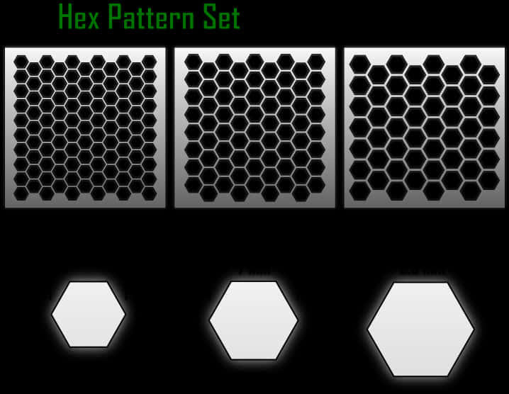 A Set Of Hexagons With Different Shapes PNG